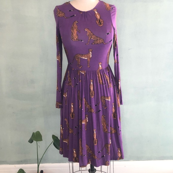 Modcloth Dresses & Skirts - ModCloth Cheetah Print Knit Dress Flawed*